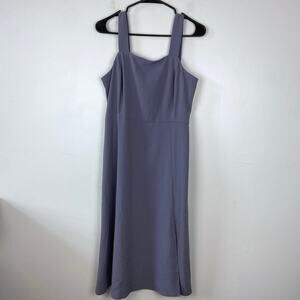 Loft Outlet Midi Sleeveless Slit‎ Dress Blue Front Slit Fit & Flare Size 4